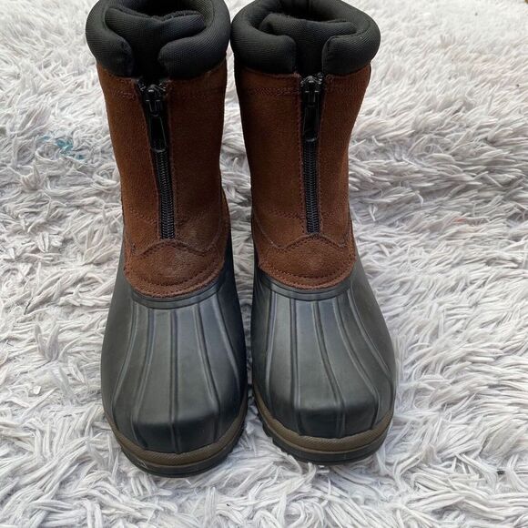 ComforTemp Womens Brown Suede Rubber Sole Winter Duck Boots Steel Shank Size 8 - Picture 1 of 16
